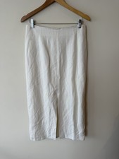 NY Sake Linen Maxi Skirt in Natural White Size Medium Classic Normcore