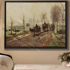 Rural Countryside Canvas Print Vintage Farm Artwork Rustic Home Decor Wall Art