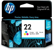 HP 22 Genuine Ink Cartridge, Tri Colour - Genuine OEM - Sealed Ink / Damaged Box