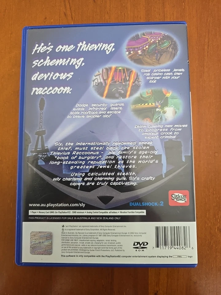 Sly Raccoon - PS2 - PAL - Complete W/Manual - Vgc - Mint Disc! - Image 2 of 4