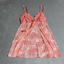 Cabernet Cami Top Womens Small Pink Lace Palm Leaf Babydoll Coquette