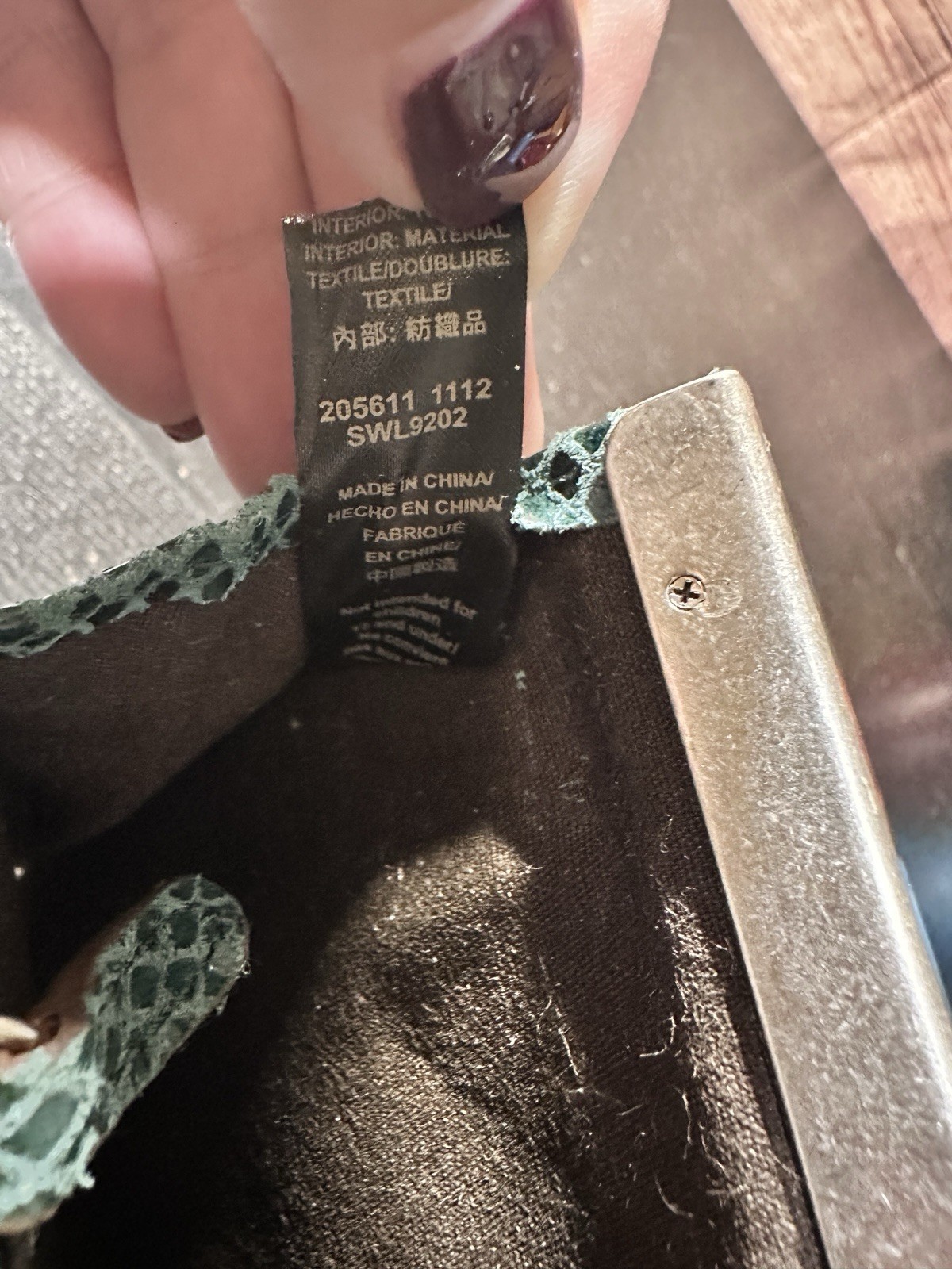 Fossil Forrest Green Python Snake Embossed Clutch… - image 11