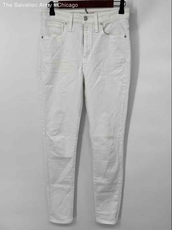 Madewell Womens White Regular Fit Light Wash Denim Skinny Leg Jeans Size 27