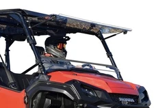SuperATV Scratch Resistant Clear Flip Windshield For 2016+ Honda Pioneer
