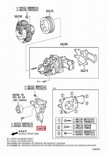 Genuine Hilux KUN36 KUN35 KUN26 KUN25 KUN16 KUN15 2KD 1KD Drive Belt Tensioner - Bild 19 von 20