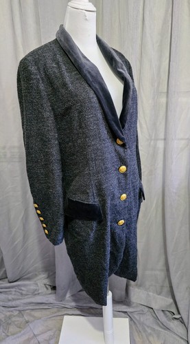 MONDI Coat Blazer s.40 s.L Women's Grey Wool Vintage - Foto 2 di 10