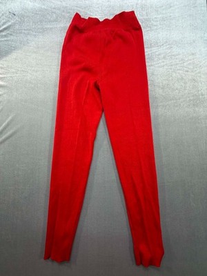 Vintage Laura Biagiotti Made in Italy Dress Pants 100% Silk Women Size Small Red
