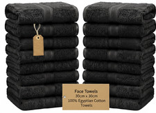 Flannels Face Cloths Towels 100% Egyptian Cotton Super Soft Washcloth Towels Set