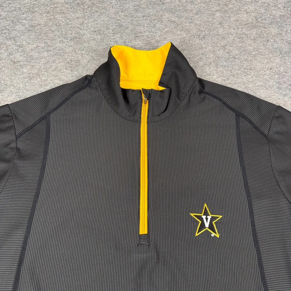 Camisa Pullover Antigua Vanderbilt Commodores 1/2 Cremallera Rayas Para Hombres Grande L Foto 2 de 4