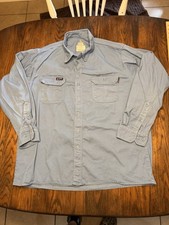 Lapco FR Flame Resistant Light Blue Cotton Work Shirt XL-REG IMB7