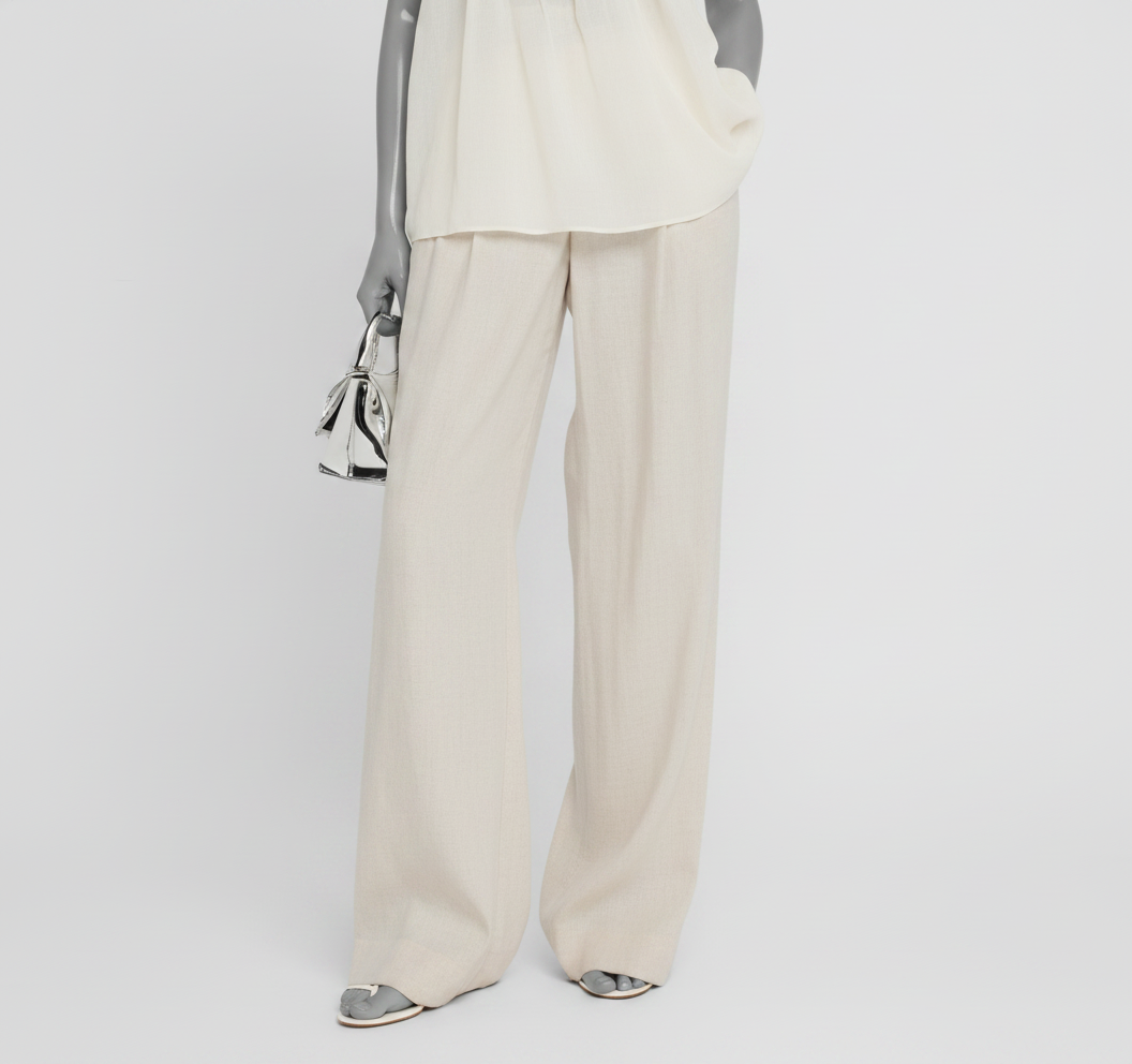 A.L.C. Women's Beige Tommy II Linen-Blend Pant Size 8