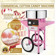 SIHAO Commercial Cotton Candy Machine with Cart Sugar Floss Maker 1000W