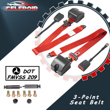 2pcs 3-point Adjustable Seat Belt Vehicle Straps For Chevrolet Nova Red