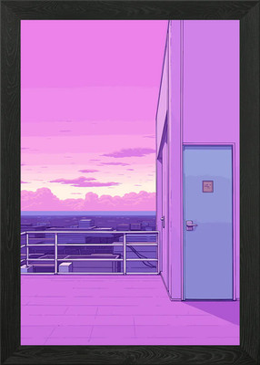 Lofi Pink Retro Framed Wall Art Poster Canvas Print Picture