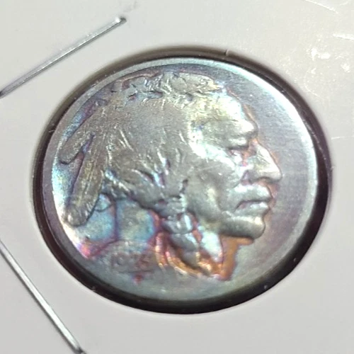 1923 S Buffalo nickel nice Fine Condition Coin nice Rainbow Toning Extra Special