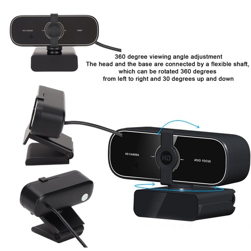 Computer Camera High Definition Viewing Angle Adjustable Auto Focus USB Stre NEW - Afbeelding 4 van 12