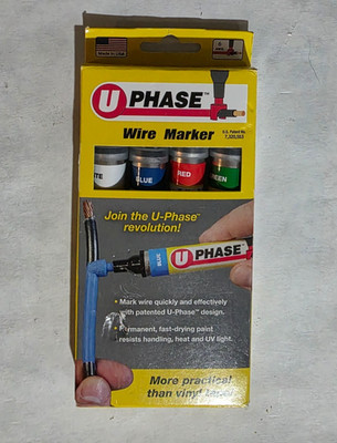 U-Phase  Wire Marker Single Phase Set Blue/Red/White/Green (Pack of 4) 10718PSA