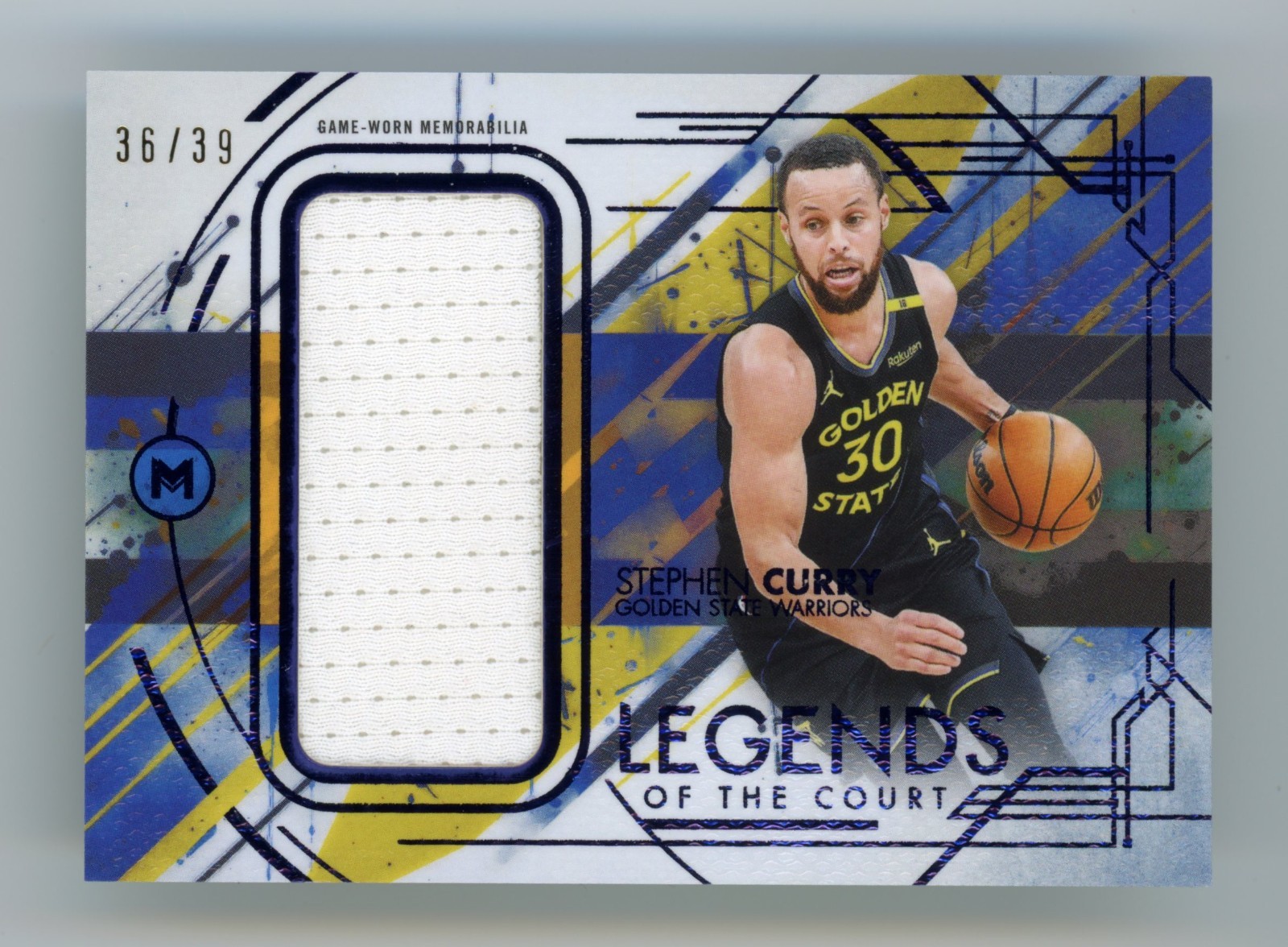 2025-26 Tops Motif Stephen Curry Legends of the Court  Game Worn Patch Blue /39