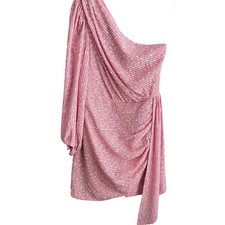 Saylor Women's Nazila One-Shoulder Sequin Mini Dress Size S Pink Cocktail Party