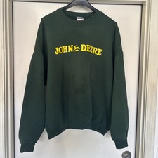 Vintage Distressed Jerzees Super Sweat John Deere Crewneck Sweatshirt! 2XL