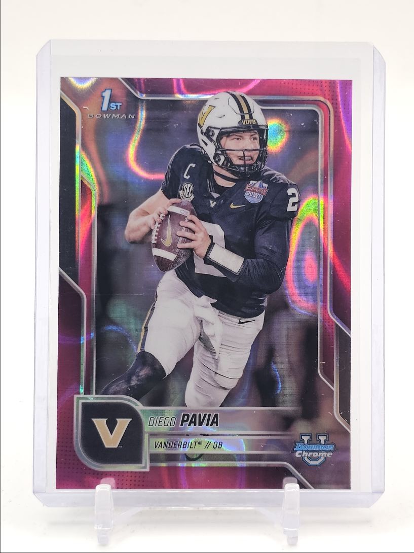 DIEGO PAVIA 2025 BOWMAN UNIVERSITY CHROME 1ST PINK LAVA B Q0786