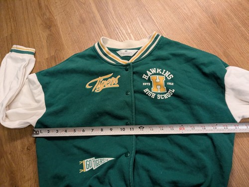 Stranger Things Hawkins High Snap Front Fleece Varsity Jacket Kid SZ 12 Netflix - Picture 10 of 12