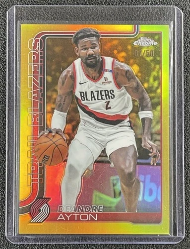 DEANDRE AYTON 2025-26 TOPPS CHROME #168 TRUE GOLD REFRACTOR 7/50 TRAIL BLAZERS
