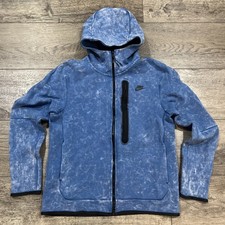 Nike Sportswear Tech Fleece Washed Blue Full Zip Hoodie - Men s Medium