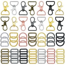 56 Pieces D Rings for Purse Bag Hardware 25 mm, Mixed Color