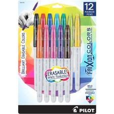 Pilot Marker Pens - Erasable - Assorted Ink - 12 / Pack Pilot FriXion Ball