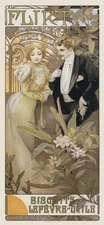 Alphonse Mucha Flirt- 1899 Open Edition