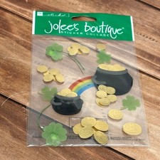 Jolees St. Patricks Day Sticker Collage W Pot Of Gold Shamrocks Rainbow SPJB09