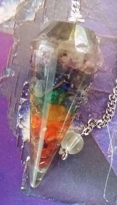 ORGONE CHAKRA DOWSING PENDULUM, CHAKRA PENDULUM With 7 Layers
