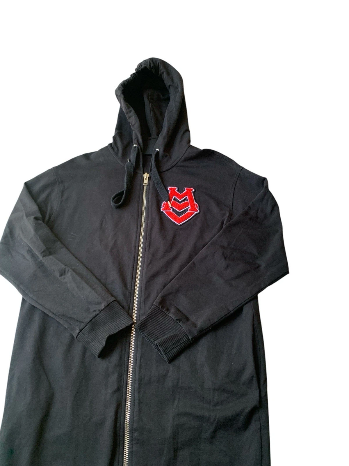 Abito Vintage Love Moschino Felpa con Cappuccio Uk8 Nero Oversize Zip Up Designer