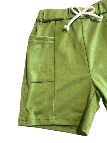 Shirt And Shorts Set Boys 18-24 Month Versus God Theme White Green Pockets Tee - Picture 10 of 11