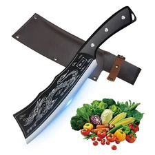 Asian Kitchen Knife Butcher Chef Damascus Cleaver Chopping Meat Stainless Steel