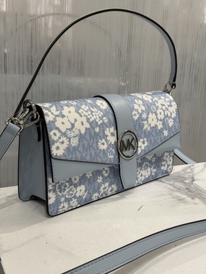 メル80572⭐ MICHAEL KORS Greenwich Medium Printed Signature Logo Convertible