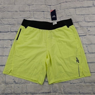 Reebok TS Epic Lightweight Training Shorts Mens L Neon Yellow GJ6316 Running Gym