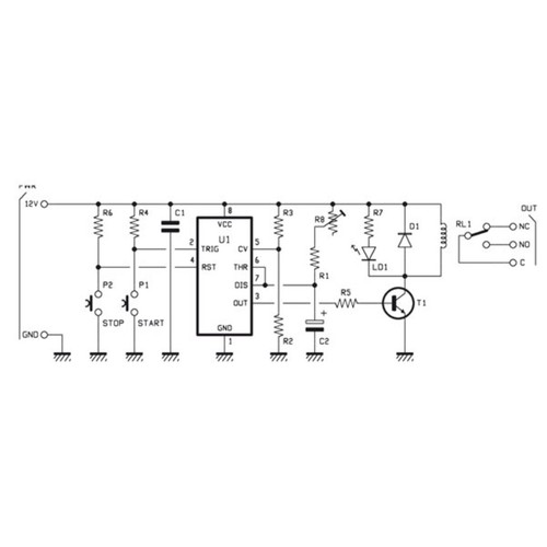 KIT Timer Start e Stop 12V 0.11 – 240 secondi con relè 250V 2A - Bild 4 von 4
