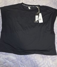 adidas Yoga Studio T-Shirt Women's Black Stretch Crew Neck Size M