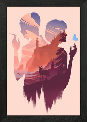 Life is Strange Silhouetten gerahmtes Wandbild Poster Leinwanddruck Bild