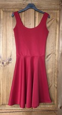Boohoo red flared sleeveless dress 6