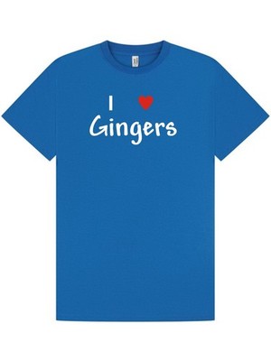 Party T-shirt / Tee / I LOVE GINGERS / UNISEX / Funny / BIRTHDAY / Xmas / S-XXL