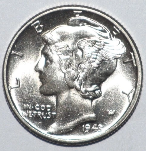 1943 Mercury Dime CHOICE BRILLIANT UNCIRCULATED (C243)