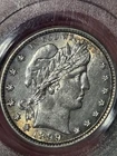 1899 Barber Quarter 25c PCGS AU58 Toned