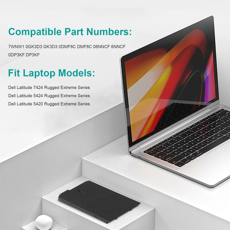 ✅LOTE 7WNW1 51Wh Batería NUEVA para DELL Latitude 5420 5424 7424 Resistente DMF8C P85G Foto 2 de 4