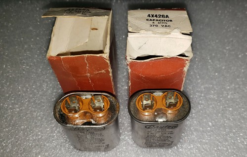 NOS NEU PAAR DAYTON 4uF 370VAC 4X426A PIO hermetisch versiegelte Badewannenkondensatoren - Bild 4 von 7