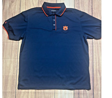 Antigua Short Sleeve Navy/Orange "AUBURN" Polo Shirt Men's Size Large
