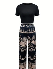 NWOT Women's Two-piece Set Trendy Flattering Bohemian