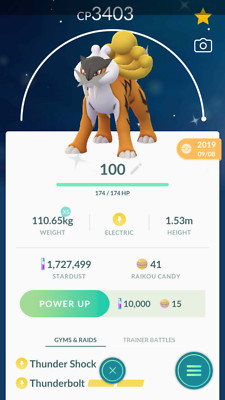 Pokemon Trade GO - Shiny Raikou Level 40 Guaranteed Lucky Trade for PVP Master